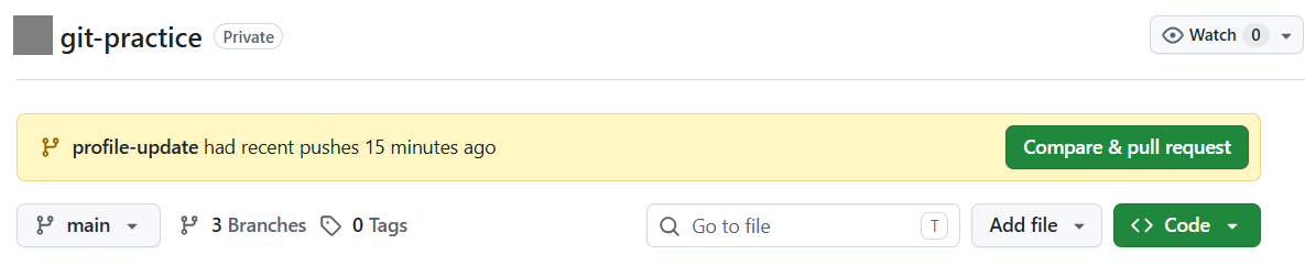 GitHub - Compare & pull request