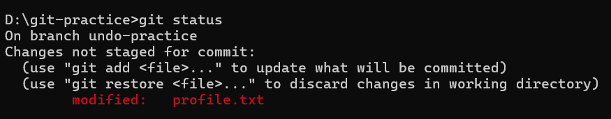 git status 실행 결과